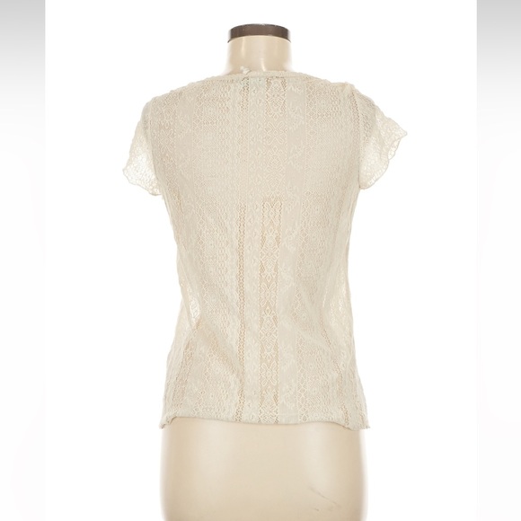 Urban Outfitters Kimchi BlueBoho Sheer Floral Lace Short Sleeve Blouse• Medium - Picture 2 of 7